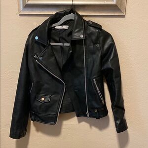 Faux Women's Black Leather Jacket
